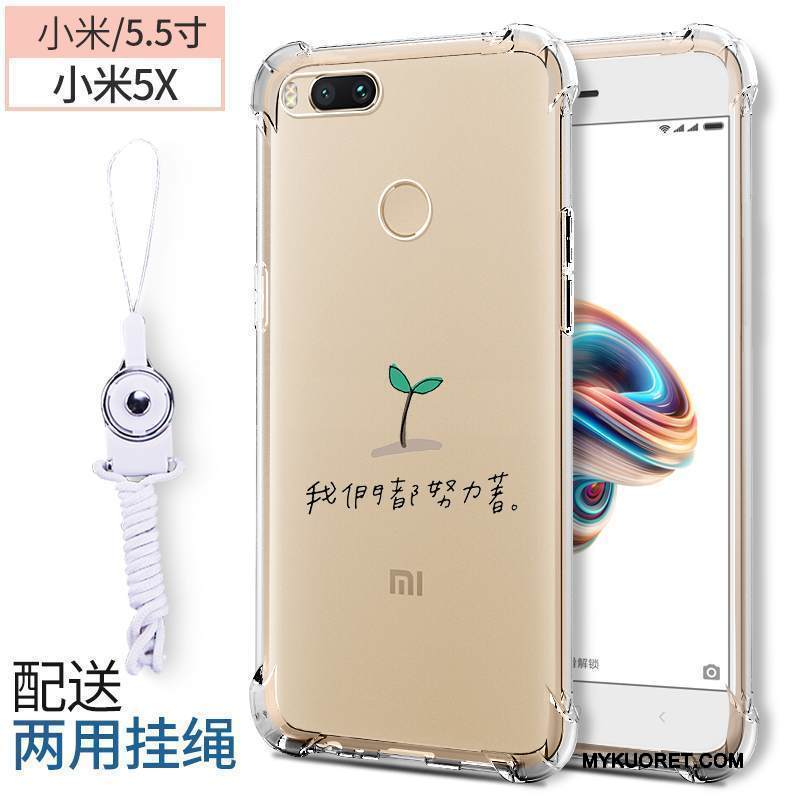 Kuori Mi 5x Silikoni Pieni Puhelimen Kuoret, Kotelo Mi 5x Pehmeä Neste Punainen Murtumaton