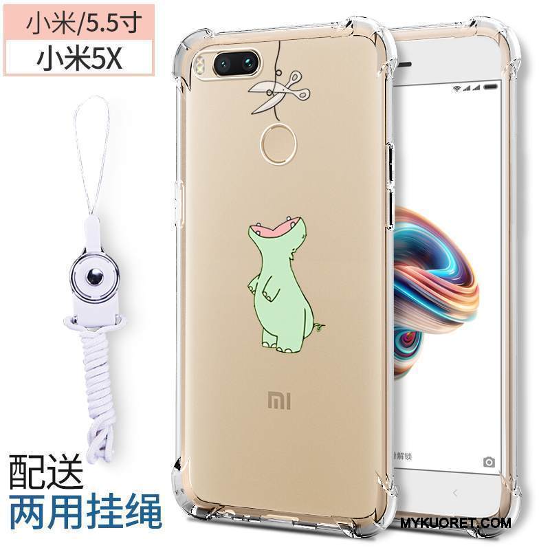 Kuori Mi 5x Silikoni Pieni Puhelimen Kuoret, Kotelo Mi 5x Pehmeä Neste Punainen Murtumaton