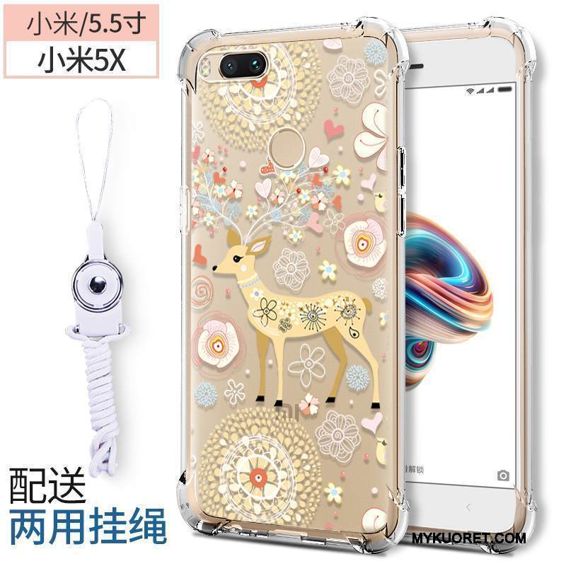 Kuori Mi 5x Silikoni Pieni Puhelimen Kuoret, Kotelo Mi 5x Pehmeä Neste Punainen Murtumaton