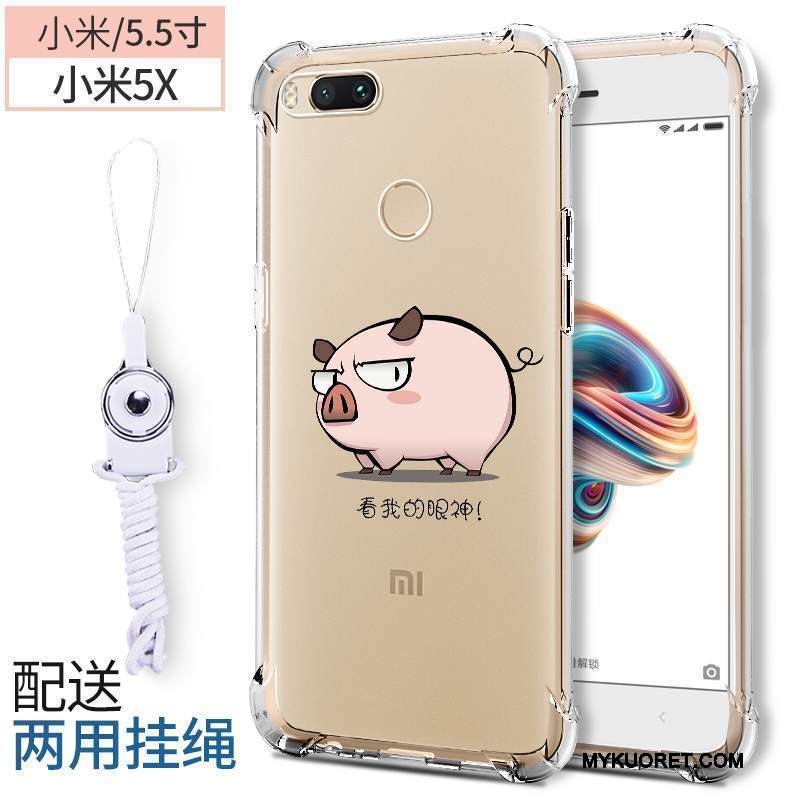 Kuori Mi 5x Silikoni Pieni Puhelimen Kuoret, Kotelo Mi 5x Pehmeä Neste Punainen Murtumaton