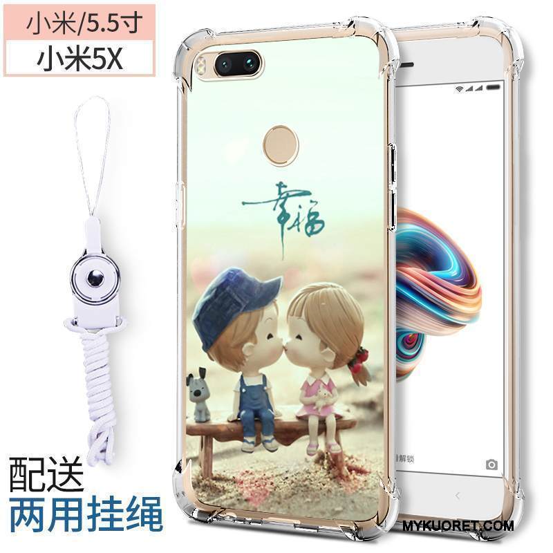 Kuori Mi 5x Silikoni Pieni Puhelimen Kuoret, Kotelo Mi 5x Pehmeä Neste Punainen Murtumaton