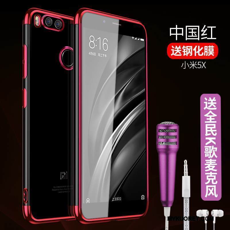 Kuori Mi 5x Silikoni Puhelimen Kuoret Läpinäkyvä, Kotelo Mi 5x Suojaus Sininen Ohut