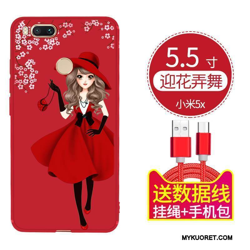 Kuori Mi 5x Silikoni Puhelimen Kuoret Pesty Suede, Kotelo Mi 5x Suojaus Pieni Persoonallisuus
