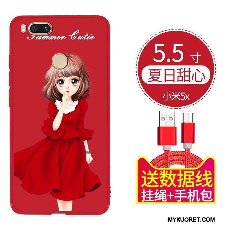 Kuori Mi 5x Silikoni Puhelimen Kuoret Pesty Suede, Kotelo Mi 5x Suojaus Pieni Persoonallisuus