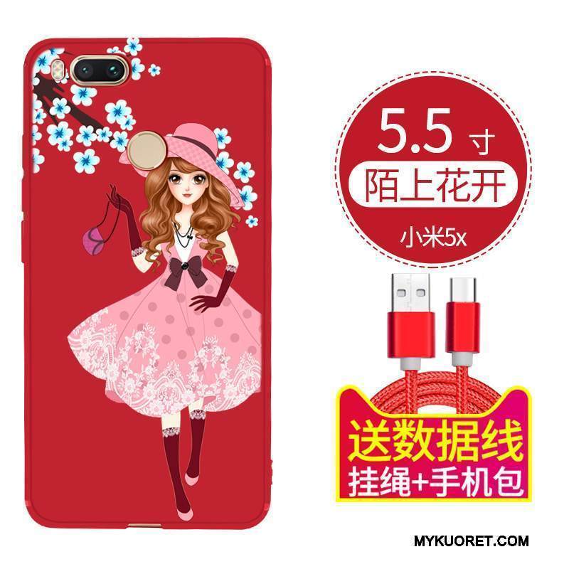 Kuori Mi 5x Silikoni Puhelimen Kuoret Pesty Suede, Kotelo Mi 5x Suojaus Pieni Persoonallisuus
