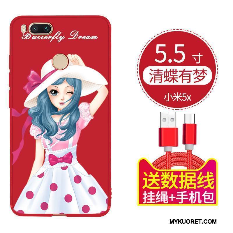 Kuori Mi 5x Silikoni Puhelimen Kuoret Pesty Suede, Kotelo Mi 5x Suojaus Pieni Persoonallisuus