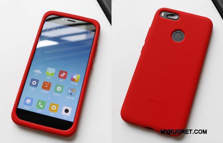 Kuori Mi 5x Silikoni Punainen Murtumaton, Kotelo Mi 5x Pehmeä Neste Pieni Liukumaton