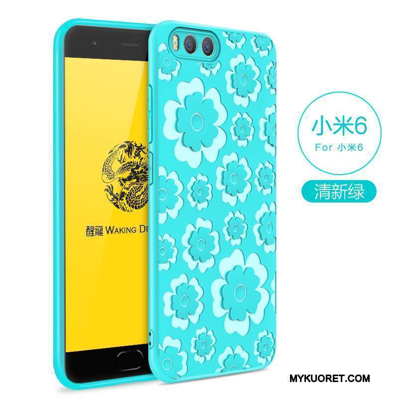 Kuori Mi 6 Kohokuviointi Kiinteä Väri Jian Jie, Kotelo Mi 6 Pehmeä Neste Jauhe Puhelimen Kuoret
