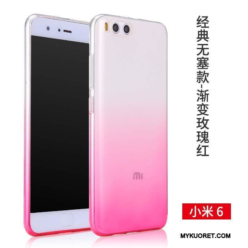 Kuori Mi 6 Laukut Läpinäkyvä Punainen, Kotelo Mi 6 Pehmeä Neste Puhelimen Kuoret Pieni