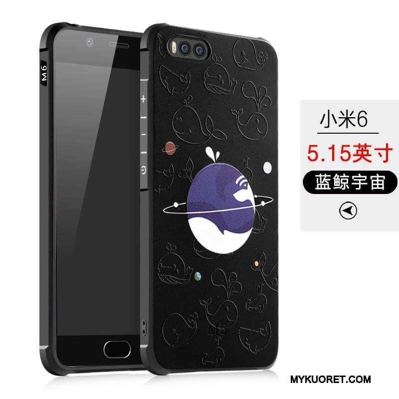 Kuori Mi 6 Laukut Persoonallisuus Musta, Kotelo Mi 6 Sarjakuva Pieni Puhelimen Kuoret