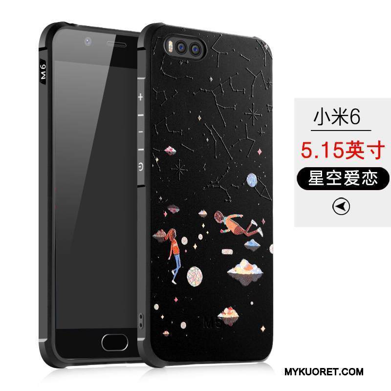 Kuori Mi 6 Laukut Persoonallisuus Musta, Kotelo Mi 6 Sarjakuva Pieni Puhelimen Kuoret