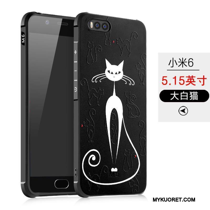 Kuori Mi 6 Laukut Persoonallisuus Musta, Kotelo Mi 6 Sarjakuva Pieni Puhelimen Kuoret