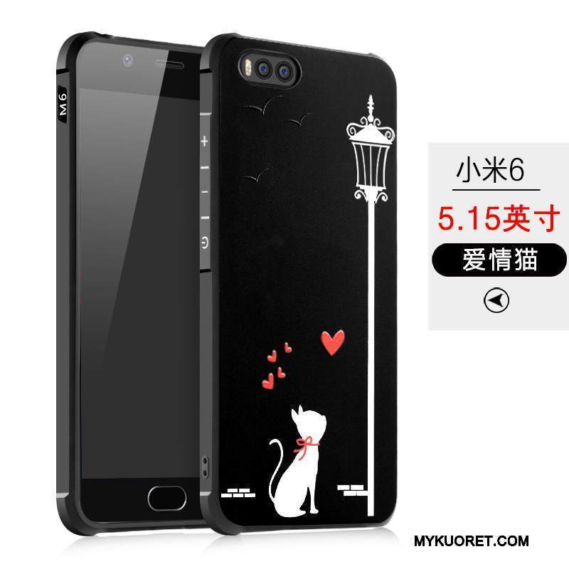 Kuori Mi 6 Laukut Persoonallisuus Musta, Kotelo Mi 6 Sarjakuva Pieni Puhelimen Kuoret