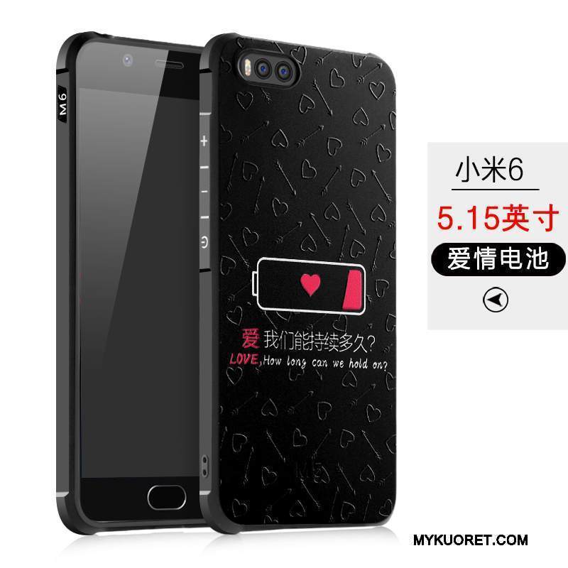 Kuori Mi 6 Laukut Persoonallisuus Musta, Kotelo Mi 6 Sarjakuva Pieni Puhelimen Kuoret