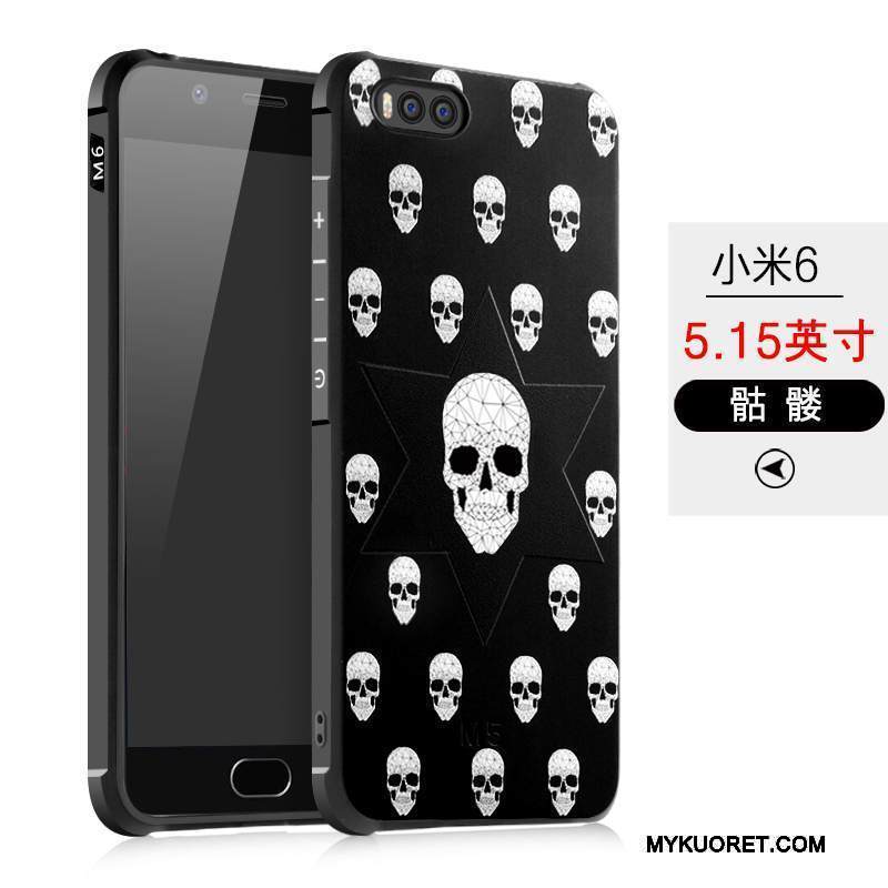 Kuori Mi 6 Laukut Persoonallisuus Musta, Kotelo Mi 6 Sarjakuva Pieni Puhelimen Kuoret