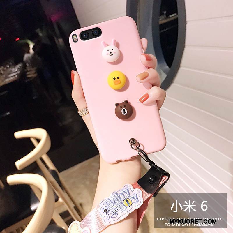 Kuori Mi 6 Laukut Pesty Suede Puhelimen Kuoret, Kotelo Mi 6 Sarjakuva Murtumaton Ihana