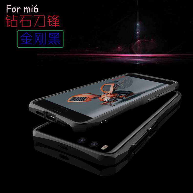 Kuori Mi 6 Metalli Kehys Puhelimen Kuoret, Kotelo Mi 6 Suojaus Musta Pieni