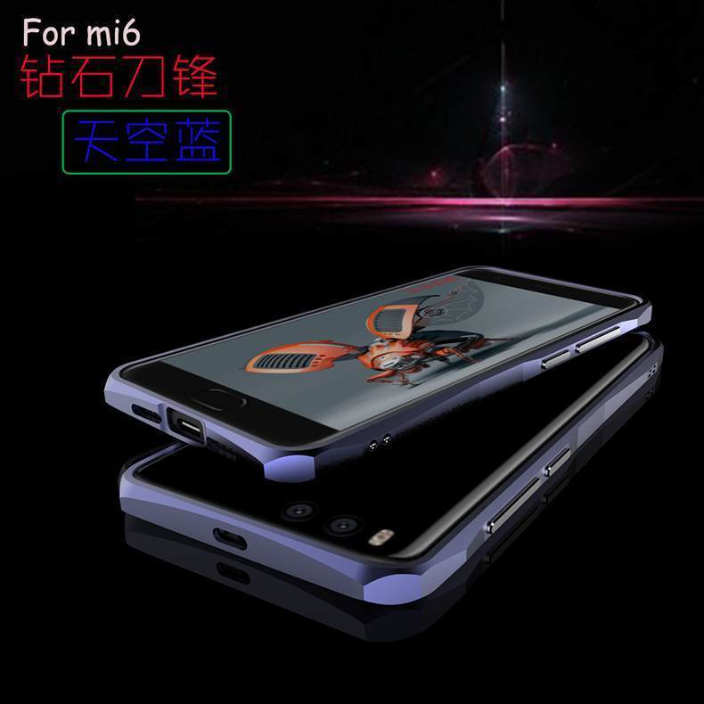 Kuori Mi 6 Metalli Kehys Puhelimen Kuoret, Kotelo Mi 6 Suojaus Musta Pieni
