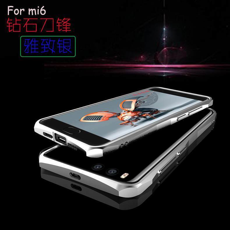Kuori Mi 6 Metalli Kehys Puhelimen Kuoret, Kotelo Mi 6 Suojaus Musta Pieni