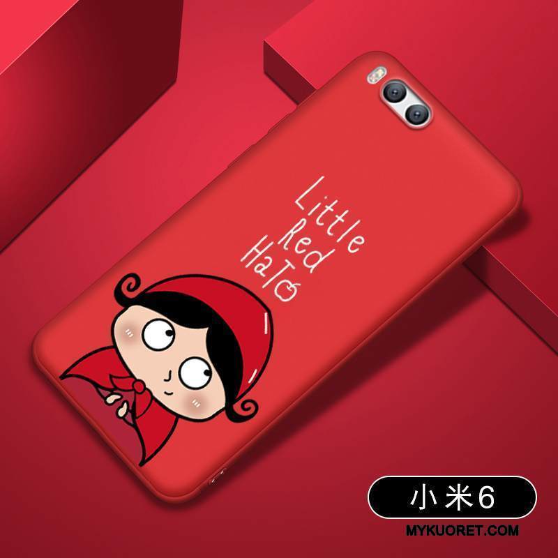 Kuori Mi 6 Pehmeä Neste Murtumaton Pieni, Kotelo Mi 6 Luova Punainen Puhelimen Kuoret