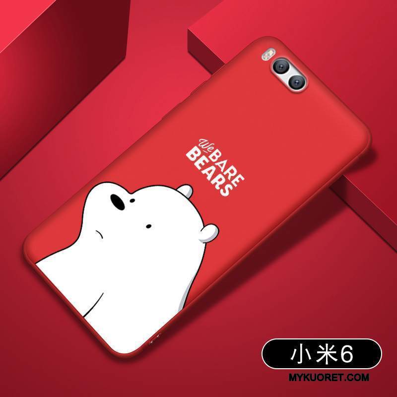Kuori Mi 6 Pehmeä Neste Murtumaton Pieni, Kotelo Mi 6 Luova Punainen Puhelimen Kuoret