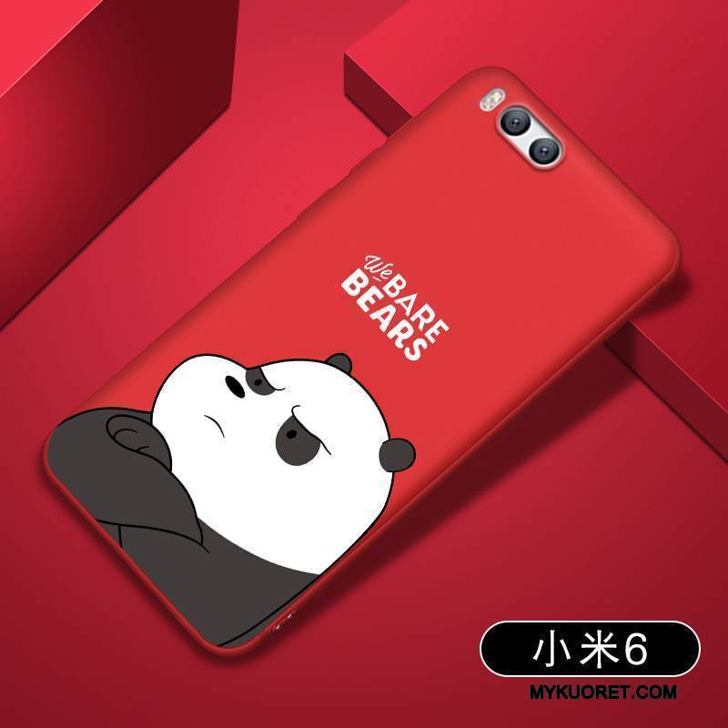 Kuori Mi 6 Pehmeä Neste Murtumaton Pieni, Kotelo Mi 6 Luova Punainen Puhelimen Kuoret