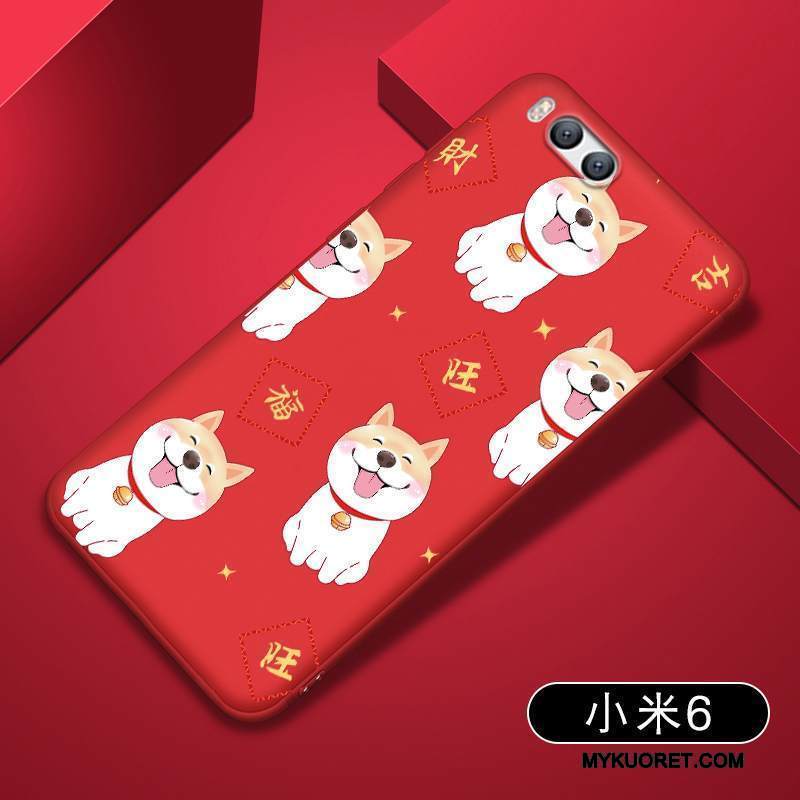 Kuori Mi 6 Pehmeä Neste Murtumaton Pieni, Kotelo Mi 6 Luova Punainen Puhelimen Kuoret