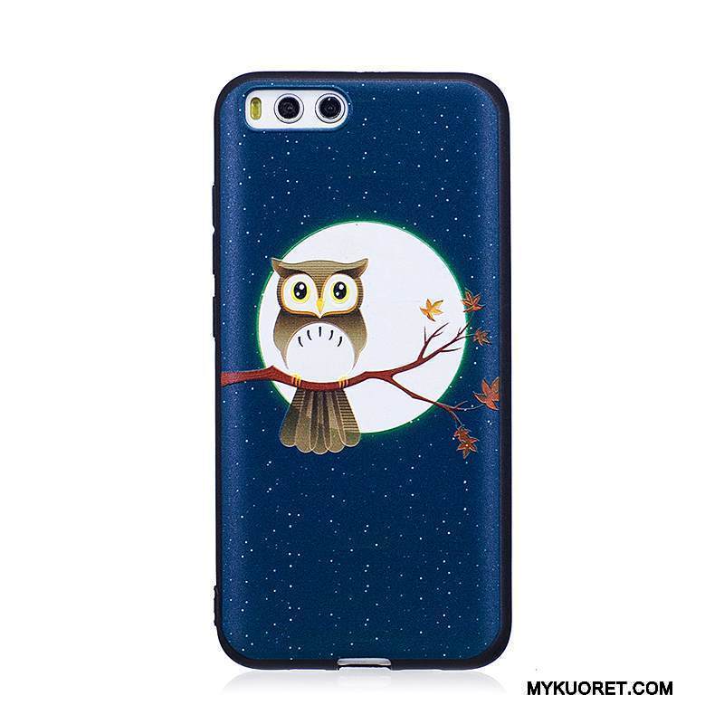 Kuori Mi 6 Pehmeä Neste Musta Puhelimen Kuoret, Kotelo Mi 6 Kohokuviointi Pieni Trendi