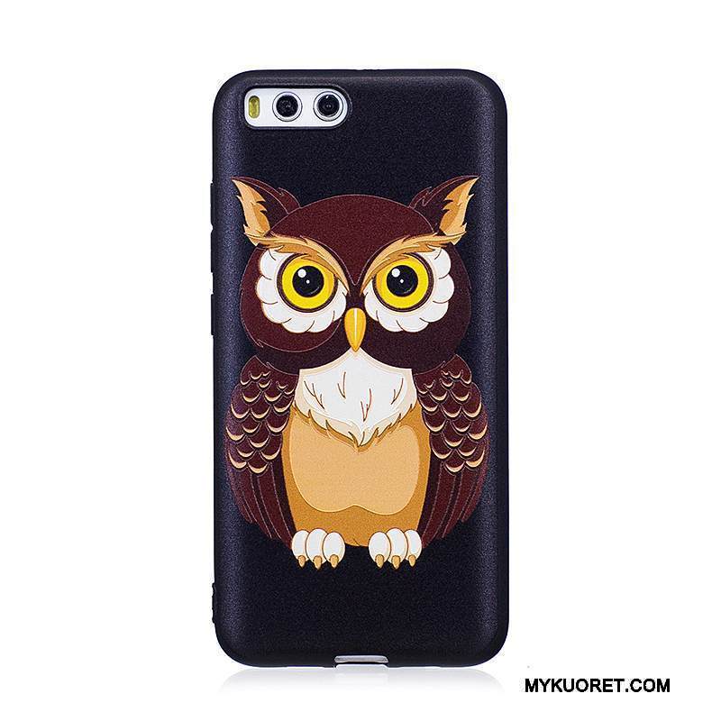 Kuori Mi 6 Pehmeä Neste Musta Puhelimen Kuoret, Kotelo Mi 6 Kohokuviointi Pieni Trendi