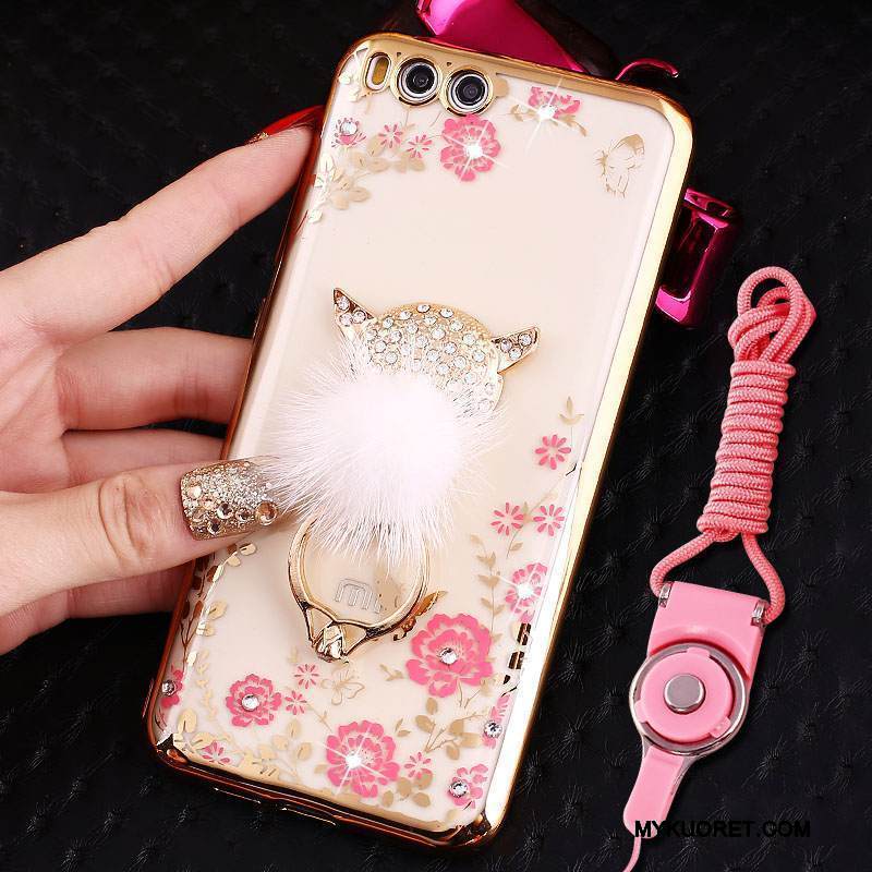 Kuori Mi 6 Pehmeä Neste Puhelimen Kuoret Rengas, Kotelo Mi 6 Strassi Pieni Ripustettava Kaula