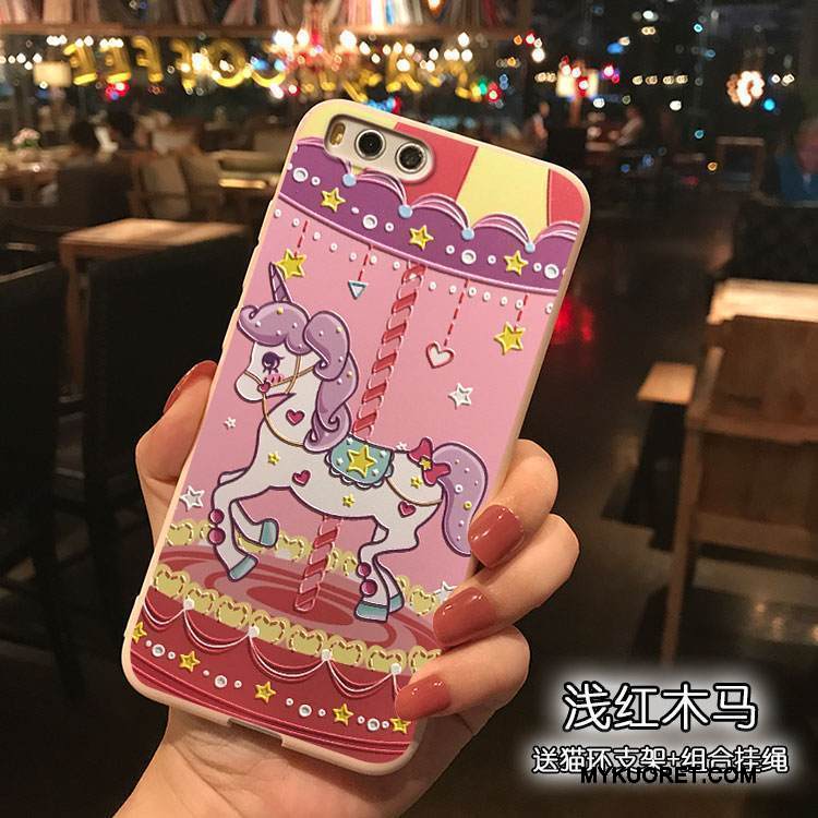 Kuori Mi 6 Sarjakuva Ripustettavat Koristeet Pieni, Kotelo Mi 6 Laukut Punainen Jauhe