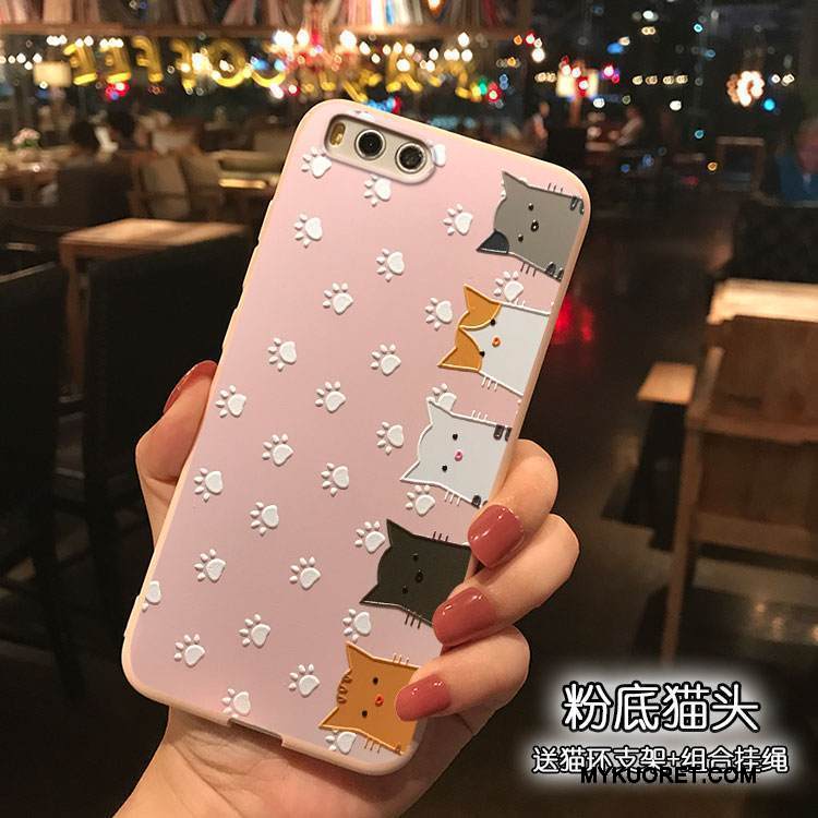 Kuori Mi 6 Sarjakuva Ripustettavat Koristeet Pieni, Kotelo Mi 6 Laukut Punainen Jauhe