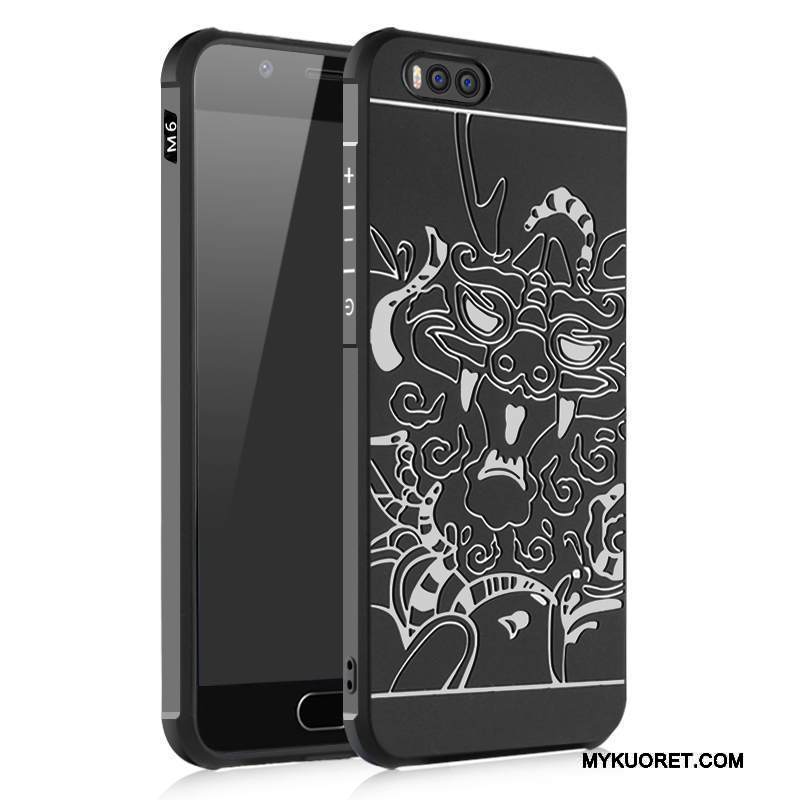 Kuori Mi 6 Silikoni Trendi Musta, Kotelo Mi 6 Laukut Murtumaton Pieni