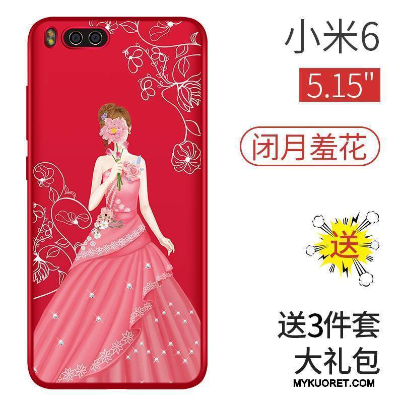 Kuori Mi 6 Suojaus Pieni Kova, Kotelo Mi 6 Laukut Pesty Suede Punainen