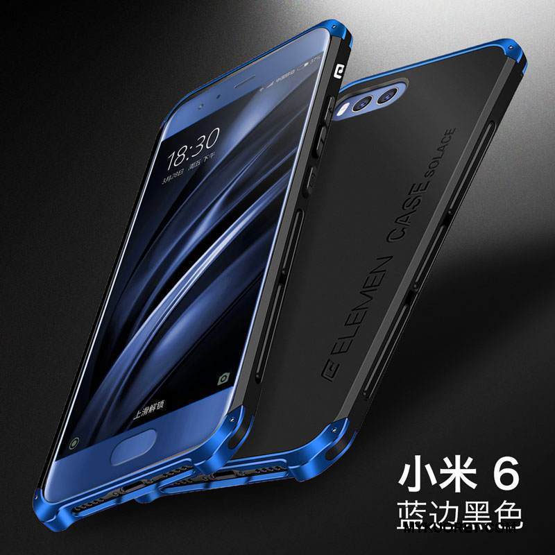 Kuori Mi 6 Suojaus Pieni Puhelimen Kuoret, Kotelo Mi 6 Metalli Kova Sininen