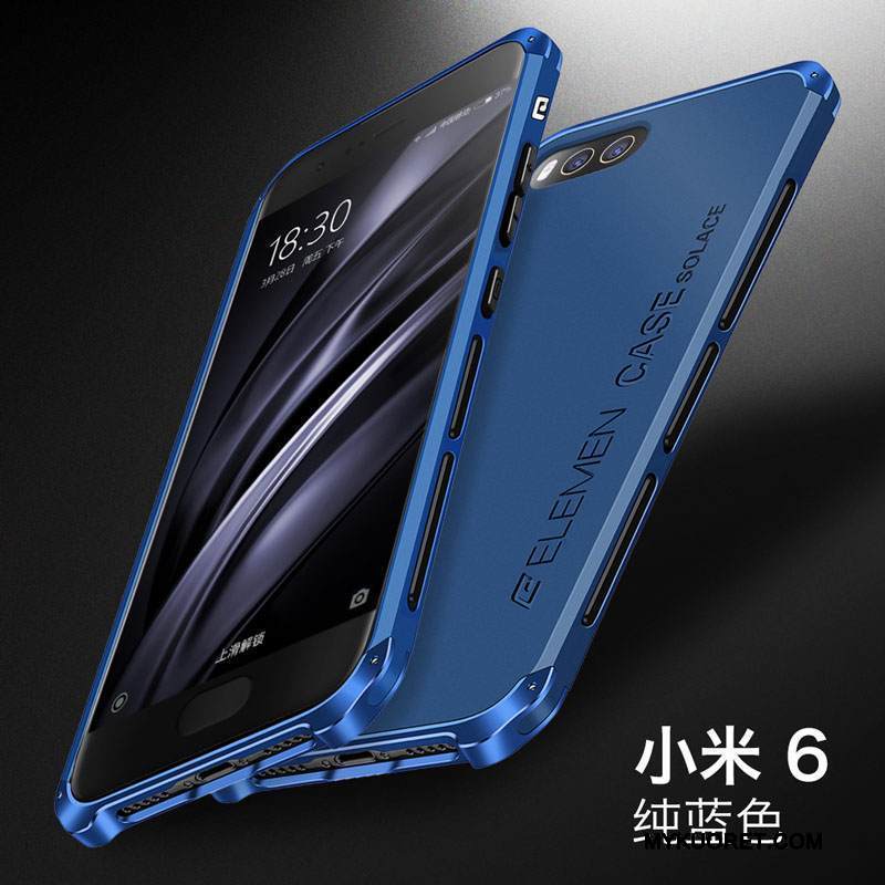 Kuori Mi 6 Suojaus Pieni Puhelimen Kuoret, Kotelo Mi 6 Metalli Kova Sininen