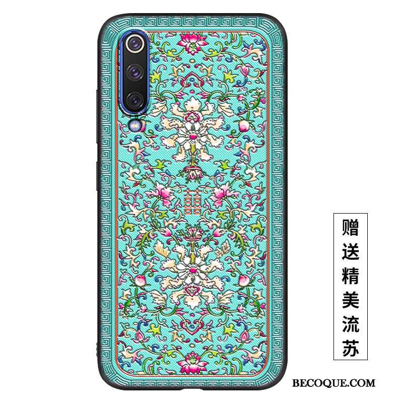 Kuori Mi 9 Lite Silikoni Sininen Pesty Suede, Kotelo Mi 9 Lite Laukut Persoonallisuus Puhelimen Kuoret