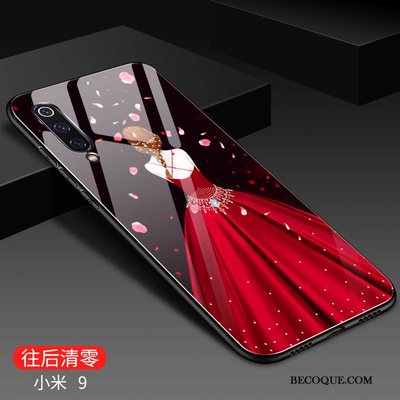 Kuori Mi 9 Pehmeä Neste Ylellisyys Lasi, Kotelo Mi 9 Silikoni Persoonallisuus Pesty Suede