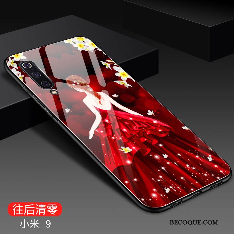 Kuori Mi 9 Pehmeä Neste Ylellisyys Lasi, Kotelo Mi 9 Silikoni Persoonallisuus Pesty Suede