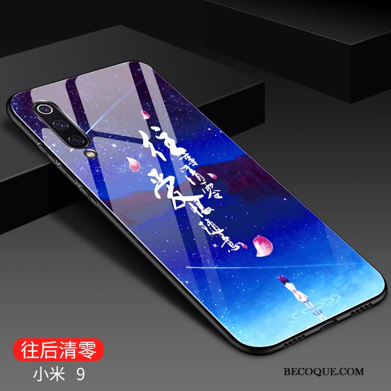 Kuori Mi 9 Pehmeä Neste Ylellisyys Lasi, Kotelo Mi 9 Silikoni Persoonallisuus Pesty Suede