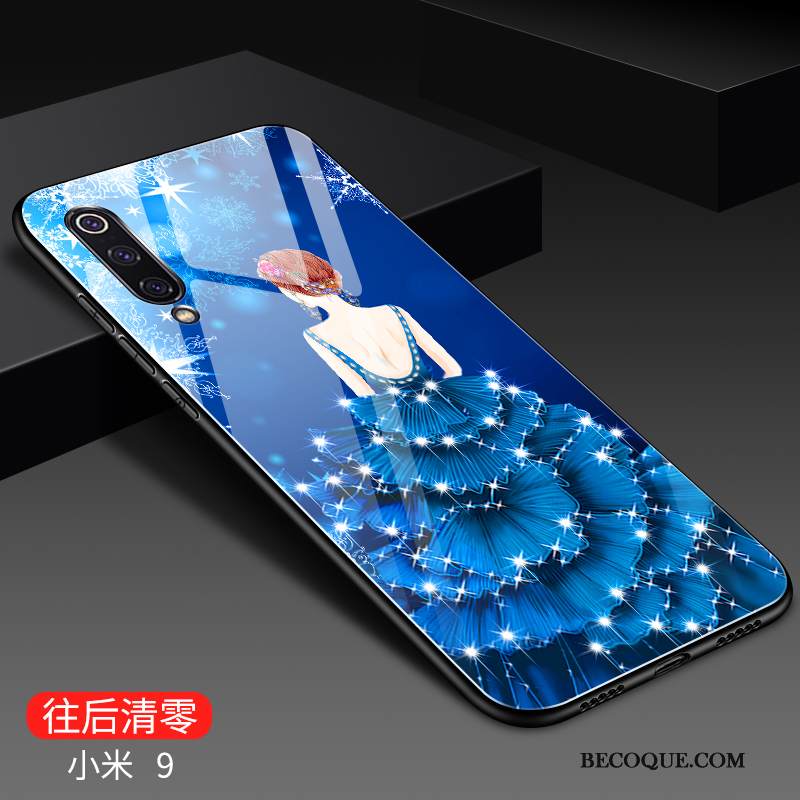 Kuori Mi 9 Pehmeä Neste Ylellisyys Lasi, Kotelo Mi 9 Silikoni Persoonallisuus Pesty Suede