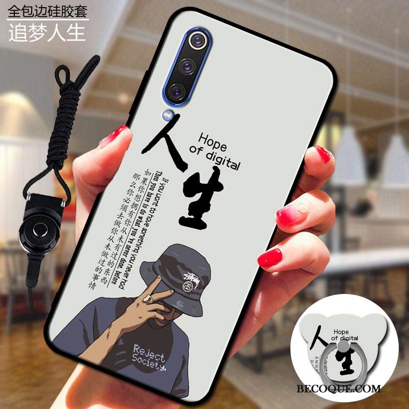 Kuori Mi 9 Se Pehmeä Neste Maisema Violetti, Kotelo Mi 9 Se Silikoni Tummansininen Rengas