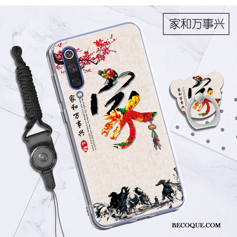 Kuori Mi 9 Se Pehmeä Neste Musta Ripustettavat Koristeet, Kotelo Mi 9 Se Silikoni Maisema Trendi