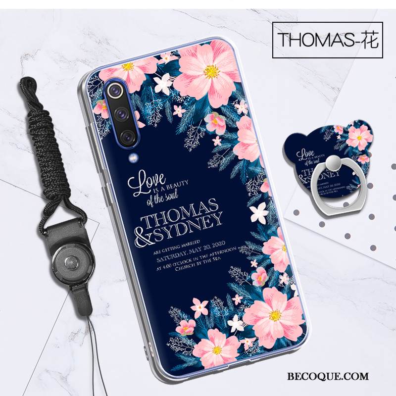 Kuori Mi 9 Se Pehmeä Neste Musta Ripustettavat Koristeet, Kotelo Mi 9 Se Silikoni Maisema Trendi