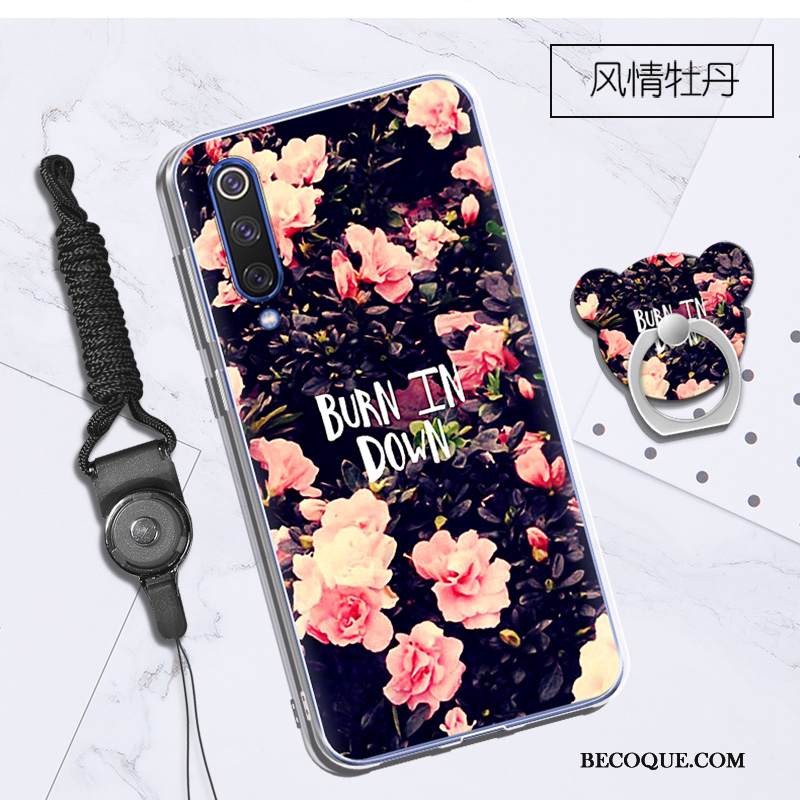 Kuori Mi 9 Se Pehmeä Neste Musta Ripustettavat Koristeet, Kotelo Mi 9 Se Silikoni Maisema Trendi