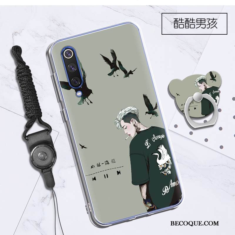 Kuori Mi 9 Se Pehmeä Neste Musta Ripustettavat Koristeet, Kotelo Mi 9 Se Silikoni Maisema Trendi