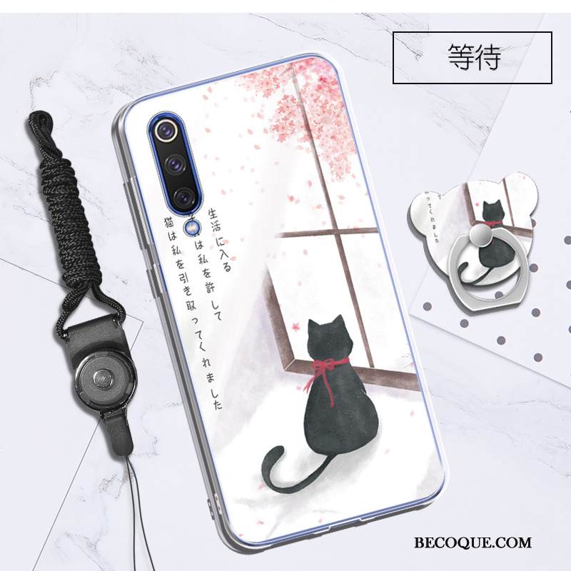 Kuori Mi 9 Se Pehmeä Neste Musta Ripustettavat Koristeet, Kotelo Mi 9 Se Silikoni Maisema Trendi