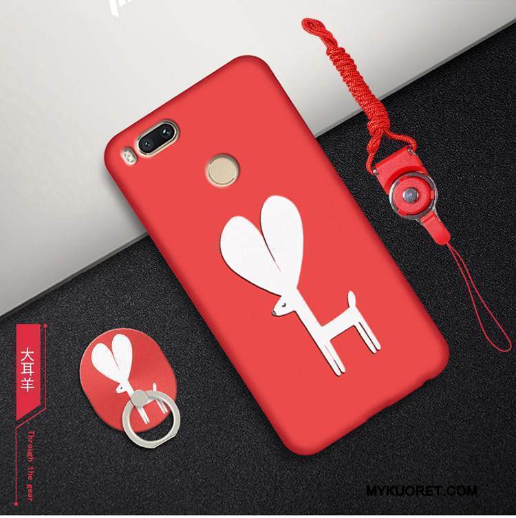 Kuori Mi A1 Laukut Niitti Persoonallisuus, Kotelo Mi A1 Pehmeä Neste Rengas Punainen