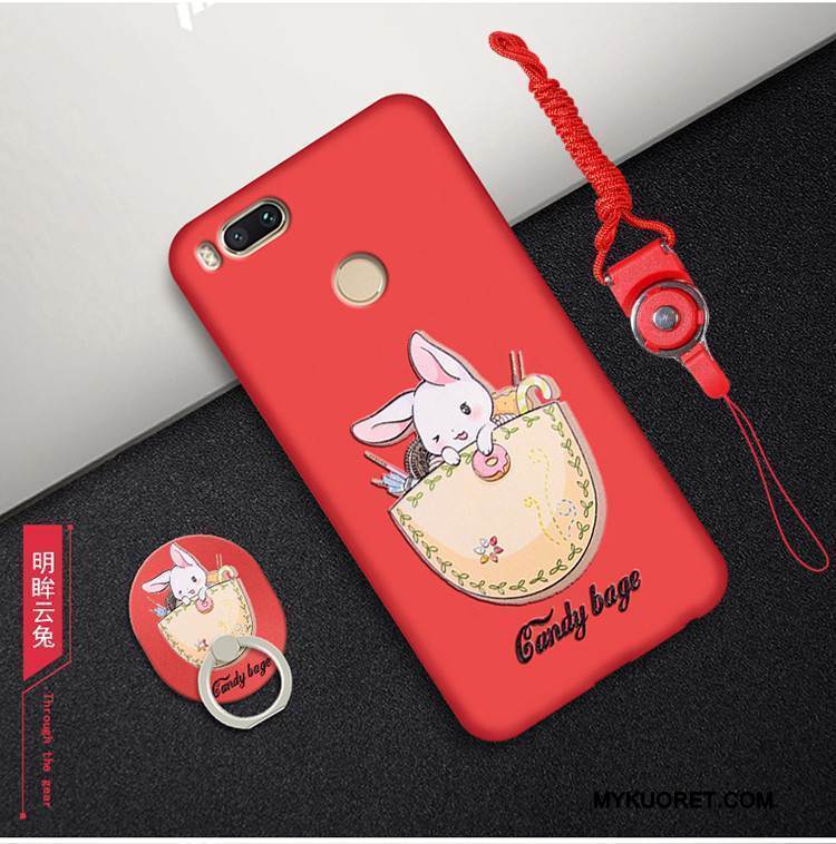 Kuori Mi A1 Laukut Niitti Persoonallisuus, Kotelo Mi A1 Pehmeä Neste Rengas Punainen