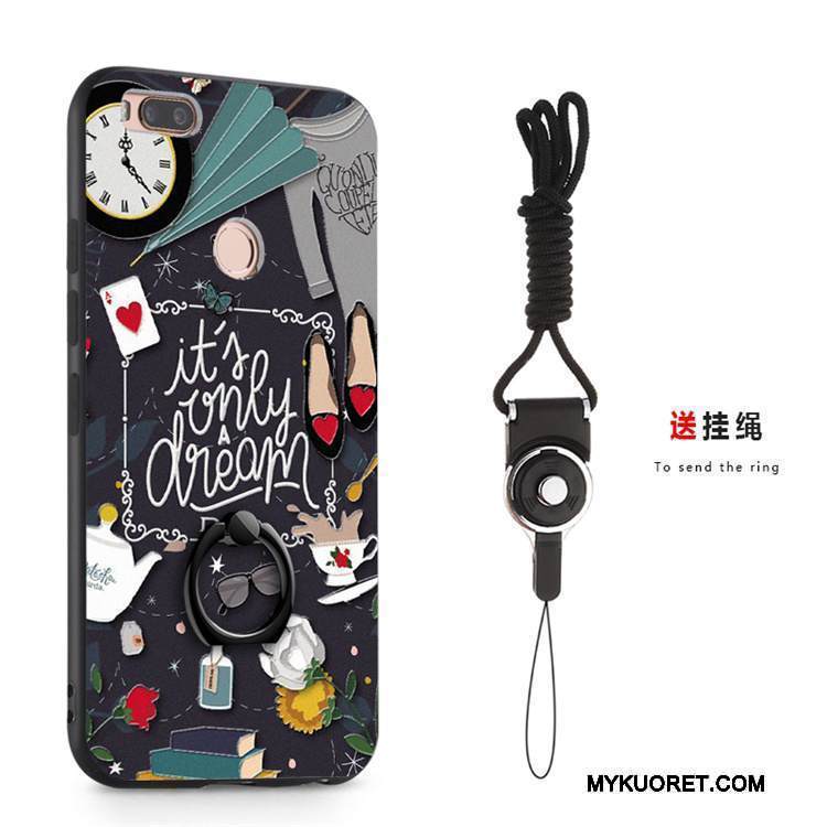 Kuori Mi A1 Laukut Rengas Sininen, Kotelo Mi A1 Pehmeä Neste Silmukka Puhelimen Kuoret